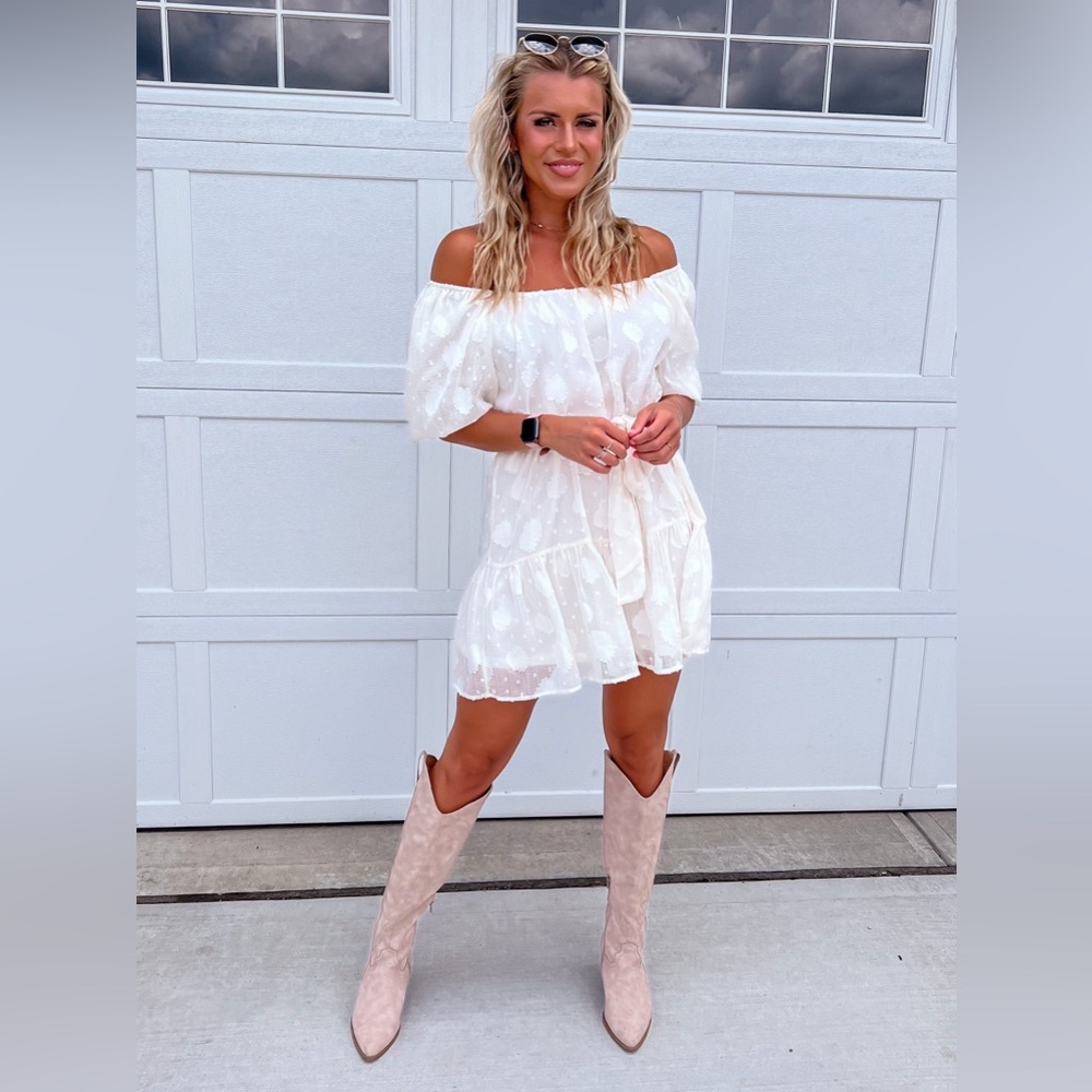 Cream Woven Mini Dress